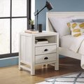 Alaterre Furniture Windsor 2-Drawer Wood Nightstand, Driftwood White ANWI0131